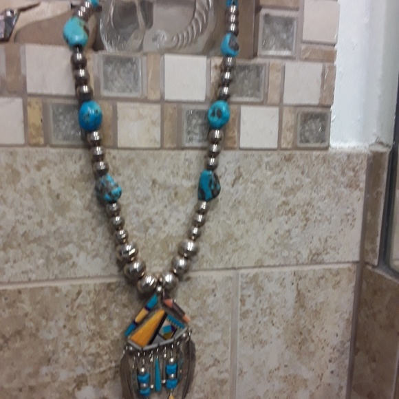 🚫SOLD🚫Vintage STERLING Southwest Necklace - Picture 5 of 7